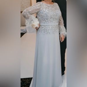 Terani Couture Dress- Size 16 Color- Silver